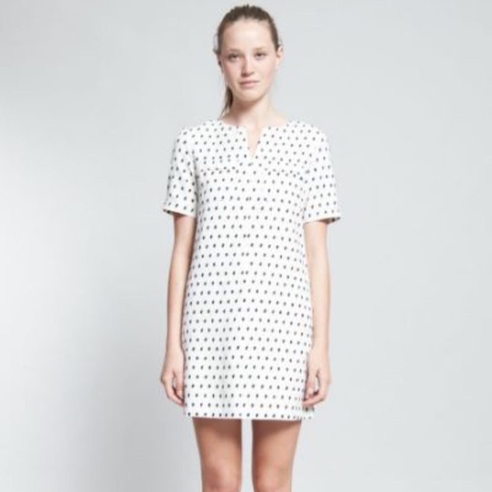 NWT A.P.C. Cream Polka Dot Dress. Size S.